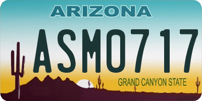 AZ license plate ASM0717