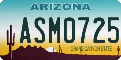 AZ license plate ASM0725