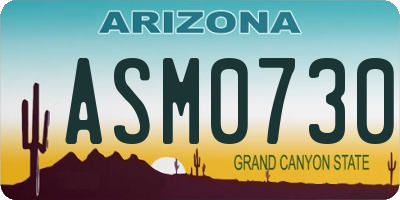 AZ license plate ASM0730