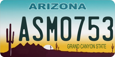 AZ license plate ASM0753