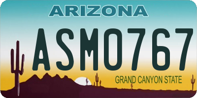 AZ license plate ASM0767