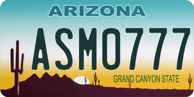 AZ license plate ASM0777