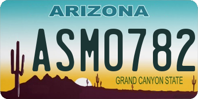 AZ license plate ASM0782