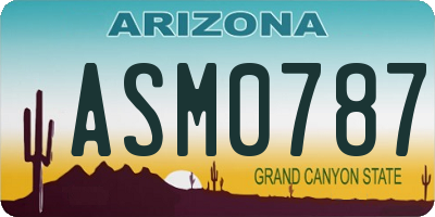 AZ license plate ASM0787