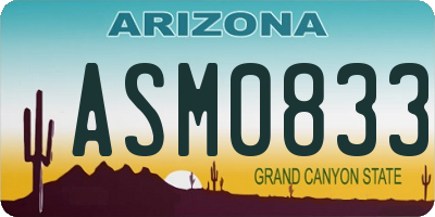 AZ license plate ASM0833