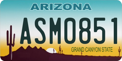 AZ license plate ASM0851