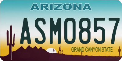 AZ license plate ASM0857