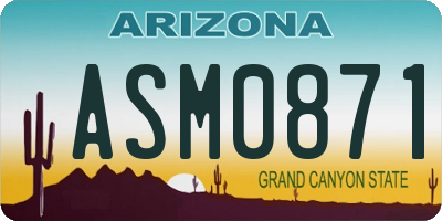 AZ license plate ASM0871