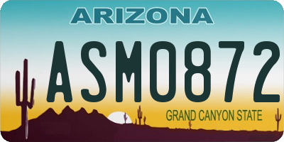 AZ license plate ASM0872
