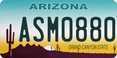 AZ license plate ASM0880