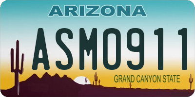 AZ license plate ASM0911