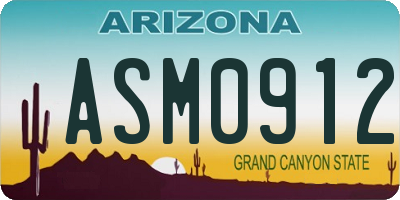AZ license plate ASM0912
