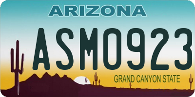 AZ license plate ASM0923