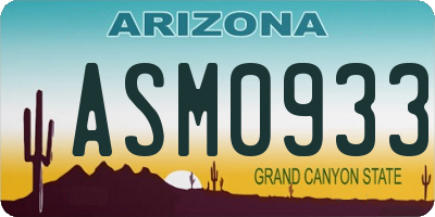 AZ license plate ASM0933