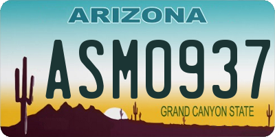 AZ license plate ASM0937