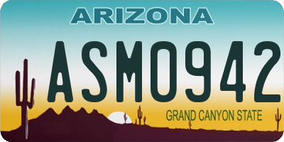 AZ license plate ASM0942