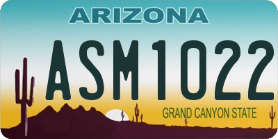 AZ license plate ASM1022