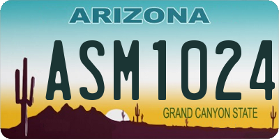 AZ license plate ASM1024