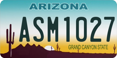 AZ license plate ASM1027