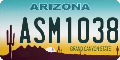 AZ license plate ASM1038