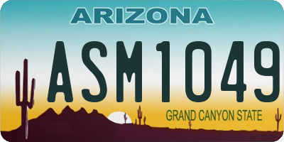 AZ license plate ASM1049