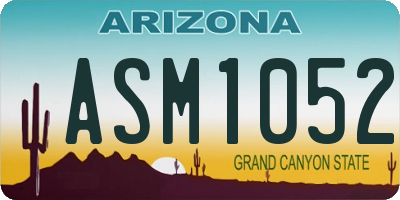 AZ license plate ASM1052