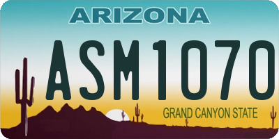 AZ license plate ASM1070