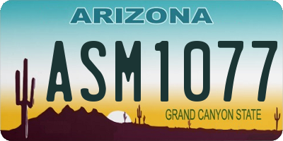 AZ license plate ASM1077