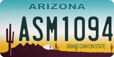 AZ license plate ASM1094