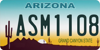 AZ license plate ASM1108
