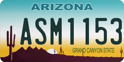 AZ license plate ASM1153