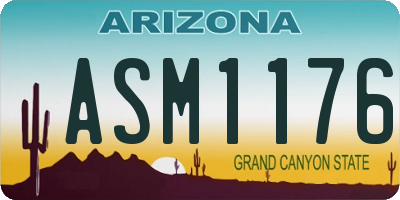 AZ license plate ASM1176