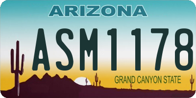 AZ license plate ASM1178