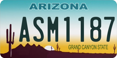 AZ license plate ASM1187