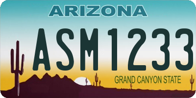 AZ license plate ASM1233