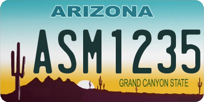 AZ license plate ASM1235