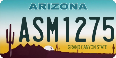AZ license plate ASM1275