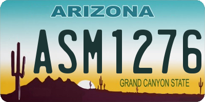 AZ license plate ASM1276