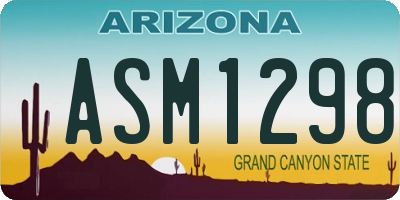 AZ license plate ASM1298