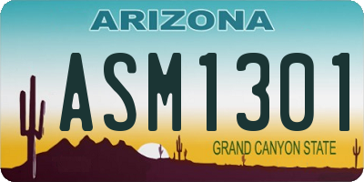 AZ license plate ASM1301