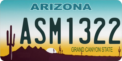 AZ license plate ASM1322