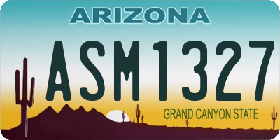 AZ license plate ASM1327