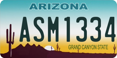 AZ license plate ASM1334