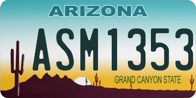 AZ license plate ASM1353
