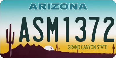 AZ license plate ASM1372