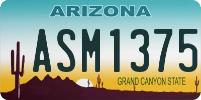 AZ license plate ASM1375