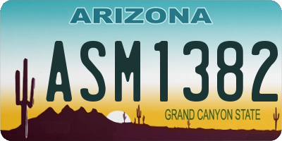 AZ license plate ASM1382