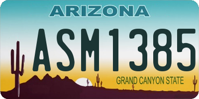 AZ license plate ASM1385