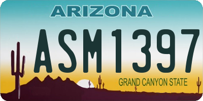 AZ license plate ASM1397