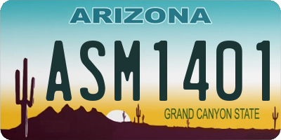 AZ license plate ASM1401